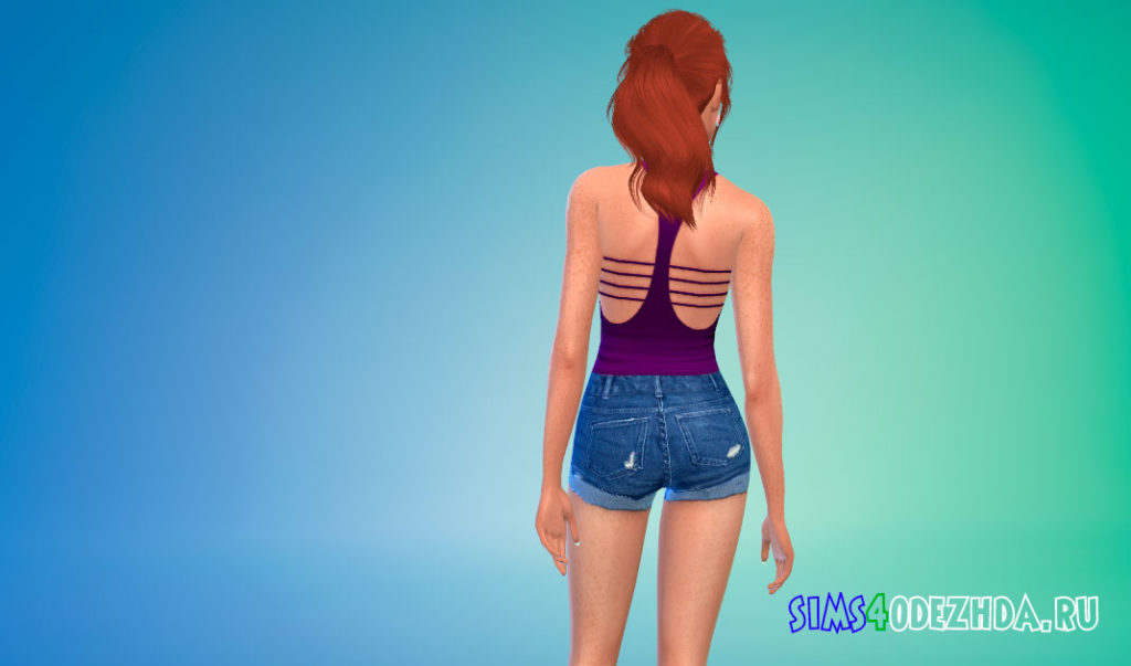 Топ с высоким воротом для Симс 4 – фото 3