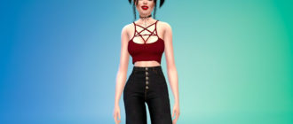 Топ со шнуровкой в виде звезды для Симс 4 – фото 1