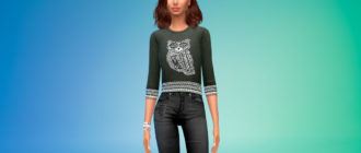 Укороченный свитшот с животными для Симс 4 – фото 1