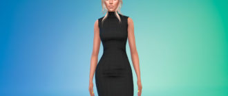 Вязаное платье без рукавов для Симс 4 – фото 1