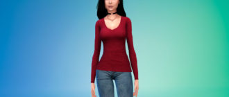 Женская простая кофта для Симс 4 – фото 1