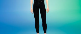 Черные летние джинсы для мужчин для Симс 4 – фото 1