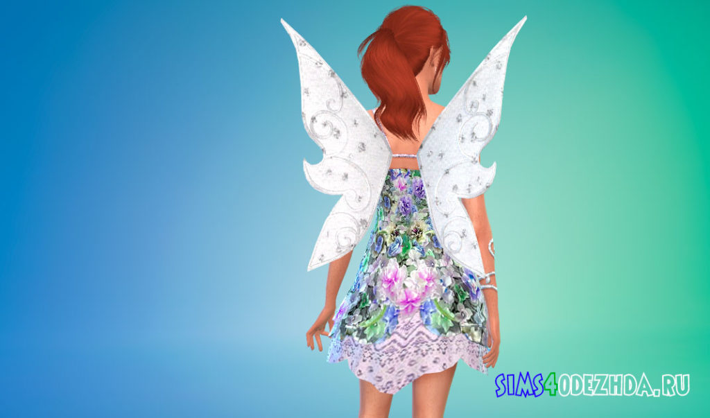 Цветочное платье феи для Симс 4 – фото 3