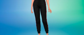 Комфортные спортивные штаны с завышенной талией для Симс 4 – фото 1