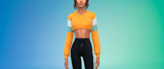 Короткая толстовка с капюшоном для Симс 4 – фото 1