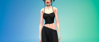 Короткая женская майка для Симс 4 – фото 1