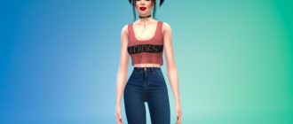 Короткий свободный топ для Симс 4 – фото 1