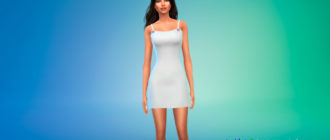 Короткое платье на бретелях для Симс 4 – фото 1