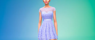Короткое платье с кружевом для Симс 4 – фото 1