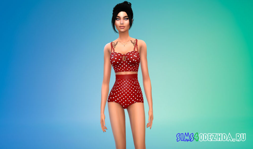 Купальник 60-х годов для Симс 4 – фото 2
