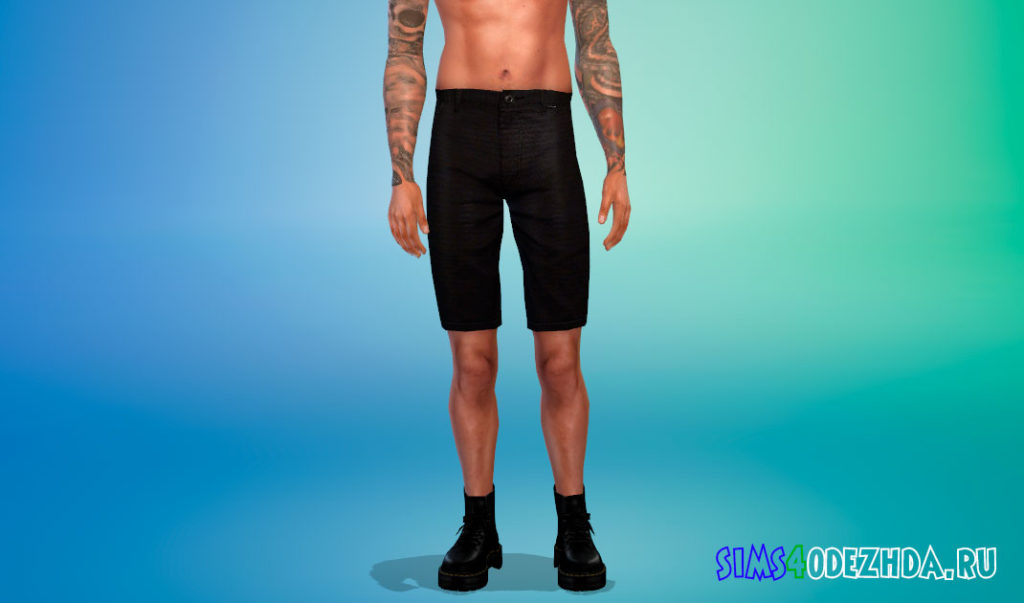 Летние элегантные черные шорты для Симс 4 – фото 2