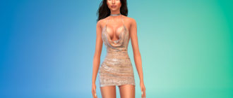 Мини-платье с пайетками для Симс 4 – фото 1