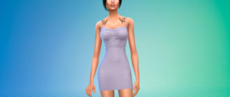 Мини-платье с узлом на спине для Симс 4 – фото 1