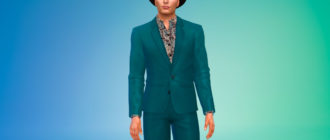 Мужской костюм с яркой рубашкой для Симс 4 – фото 1