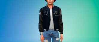 Мужской стильный бомбер для Симс 4 – фото 1