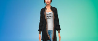 Наряд с плащом для Симс 4 – фото 1