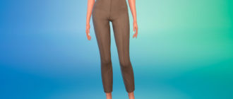 Пара слегка укороченных брюк с завышенной талией для Симс 4 – фото 1