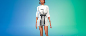 Платье-футболка с надписью для Симс 4 – фото 1