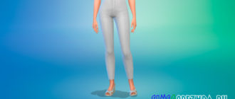 Приталенные джинсы с высокой талией для Симс 4 – фото 1