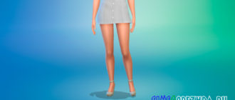 Расклешенная юбка на пуговицах для Симс 4 – фото 1