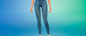 Реалистичные джинсы скинни для Симс 4 – фото 1