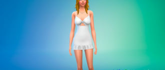 Симпатичное маленькое платье с узлом по середине для Симс 4 – фото 1