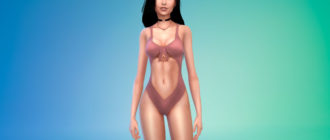 Слитный купальник с вырезом для Симс 4 – фото 1