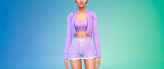 Спортивная толстовка с топом для Симс 4 – фото 1