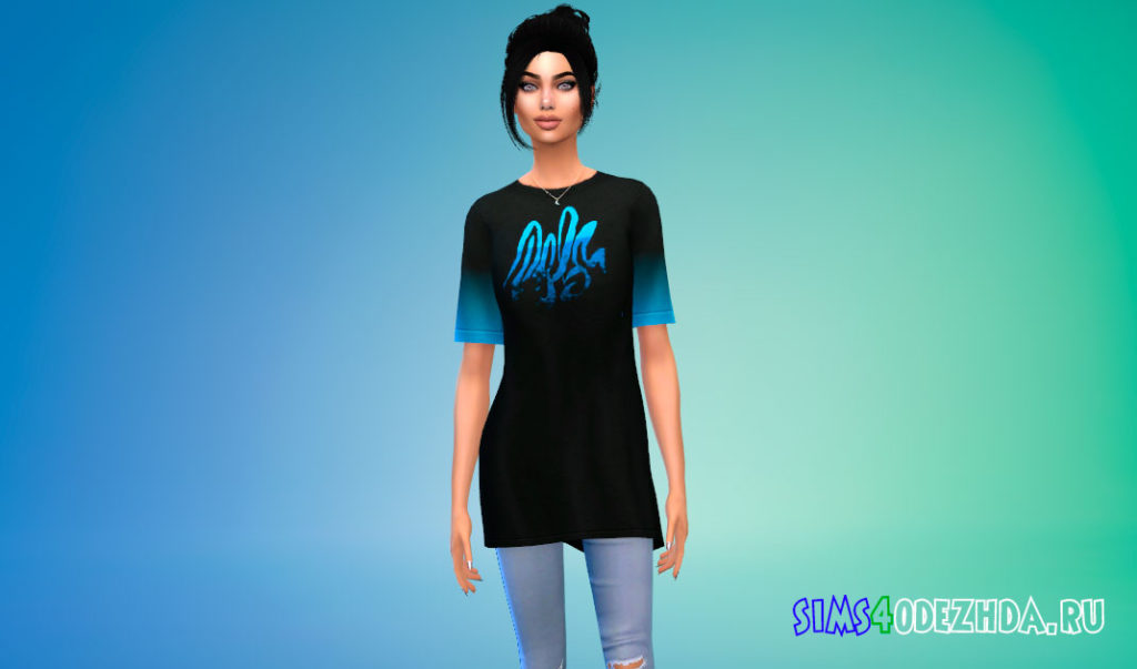 Стильная оверсайз футболка для Симс 4 – фото 2