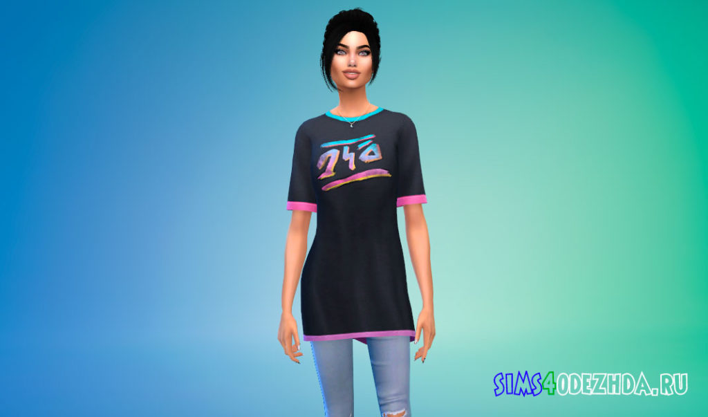 Стильная оверсайз футболка для Симс 4 – фото 3