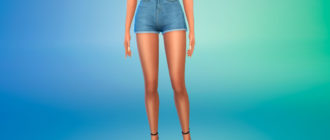 Стильные джинсовые шорты для женщин для Симс 4 – фото 1