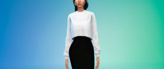 Супер милая и удобная укороченная толстовка для Симс 4 – фото 1