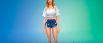 Топ с открытыми плечами для женщин для Симс 4 – фото 1