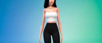 Топ со свободными бретелями для Симс 4 – фото 1