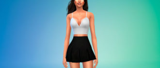 Укороченный топ с глубоким v-образным вырезом для Симс 4 – фото 1