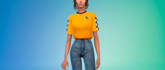 Заправленная футболка с принтами для Симс 4 – фото 1