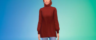 Женский оверсайз свитер для Симс 4 – фото 1