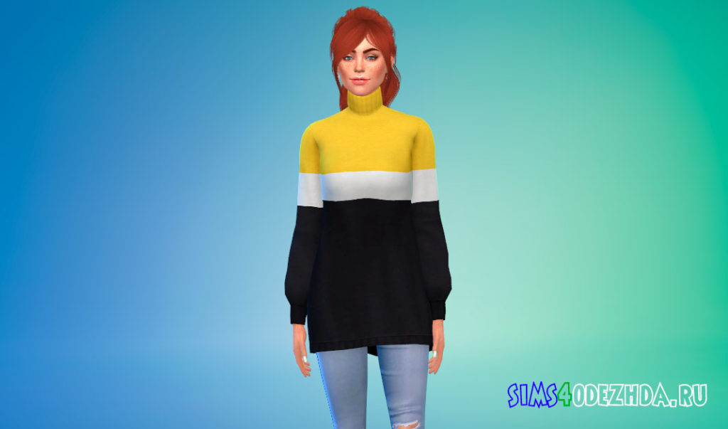 Женский оверсайз свитер для Симс 4 – фото 3