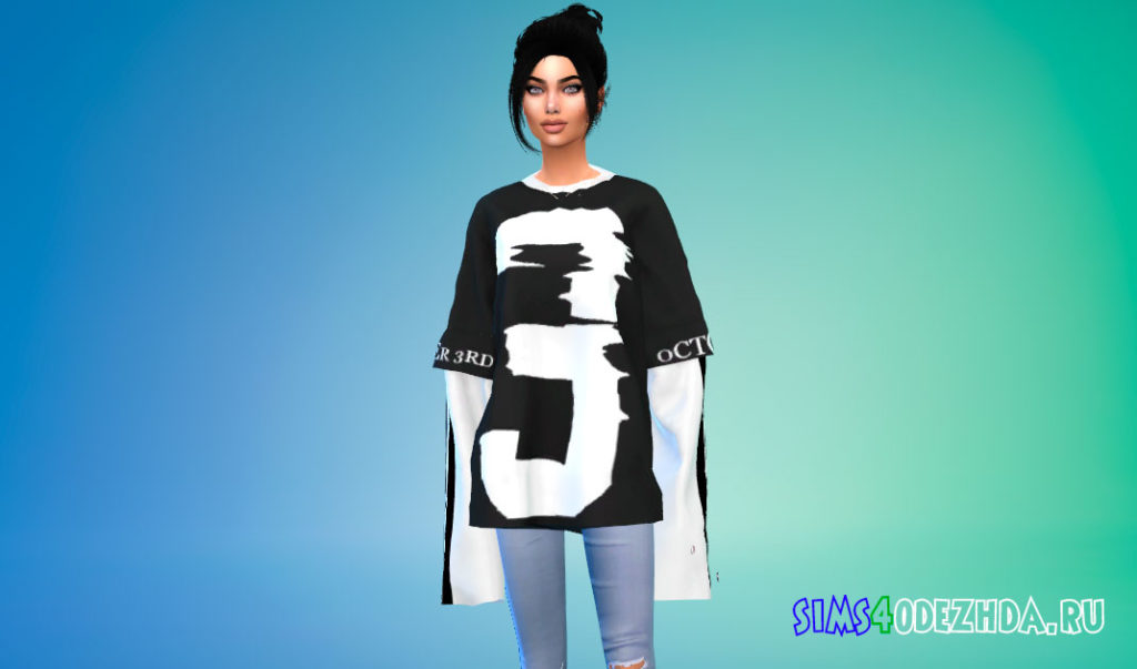 Большой лонгслив для Симс 4 – фото 3
