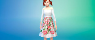 Детское цветочное платье для Симс 4 – фото 1