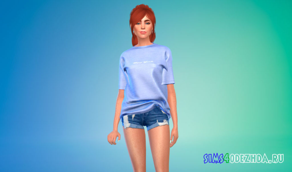 Яркая женская футболка для Симс 4 – фото 3