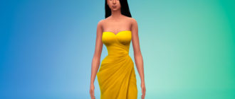 Элегантное платье-бюстье для Симс 4 – фото 1