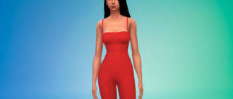 Комбинезон на тонких бретельках для Симс 4 – фото 1