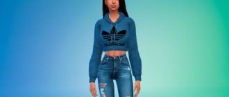 Короткая толстовка Adidas для Симс 4 – фото 1