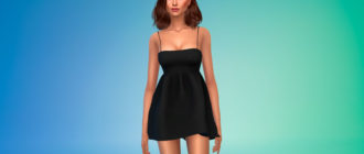 Короткое пышное платье для женщин для Симс 4 – фото 1