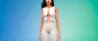 Кроп-топ с завязками спереди для Симс 4 – фото 1