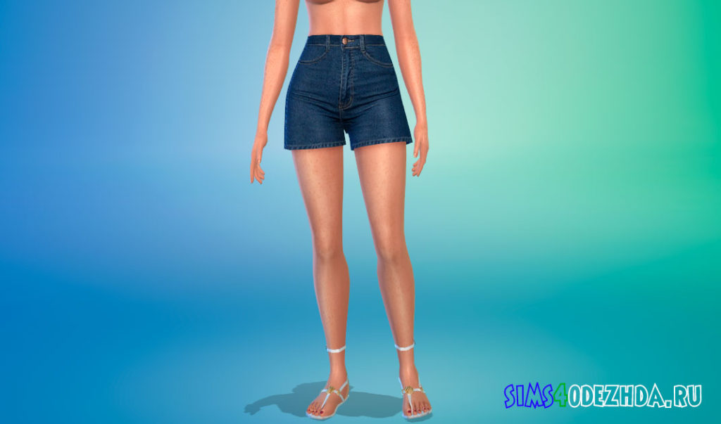 Милые джинсовые шорты для Симс 4 – фото 2