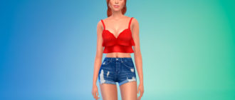 Многослойный топ для Симс 4 – фото 1