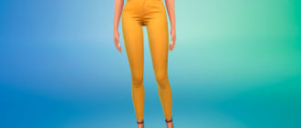 Модные джинсы с высокой талией для Симс 4 – фото 1