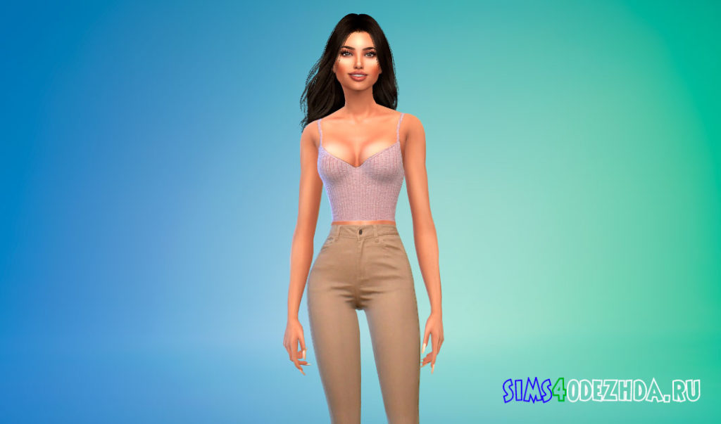 Модный повседневный топ-бюстгальтер для Симс 4 – фото 2